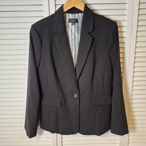 Tahari ASL Black Blazer Women's 10 Office Siren Corpcore‎ Career One Button NWT